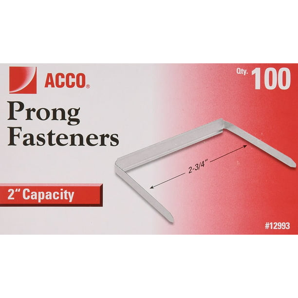 ACCO Brands 2 Inch Capacity Prong Fastener Bases 2-3/4 Inch Centers 100 Bases...